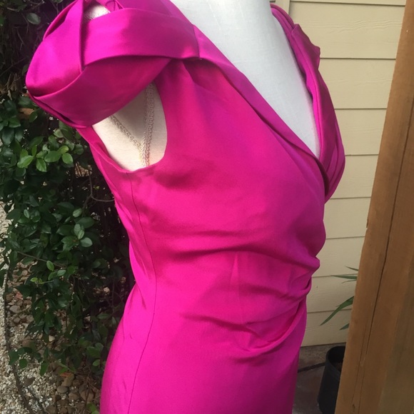 Badgley Mischka Pink Silk Cocktail Dress NWT Sz 4 - Picture 4 of 8